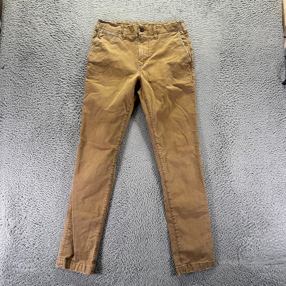 American Eagle Outfitters Lived-In Flex Pant Mens 30x32 Beige Cotton Khakis Slim
